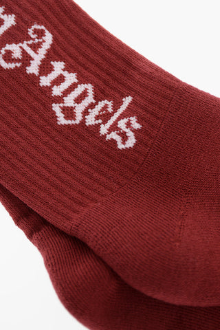 logo embroidered solid color stretch socks