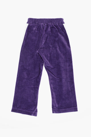 contrasting side band velvet joggers