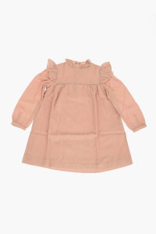 Wool TILIA Dress With Ruches