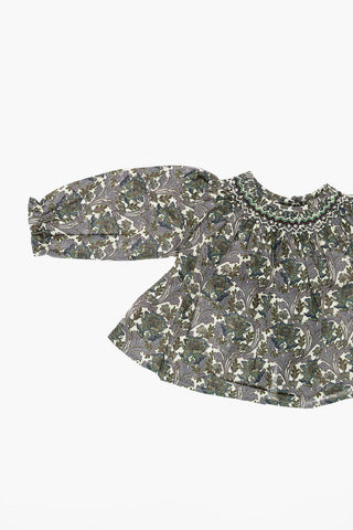 Floral-Printed Long Sleeve Blouse