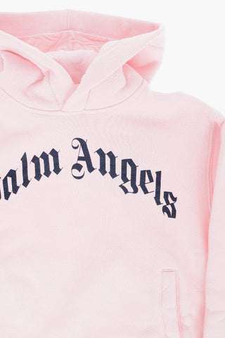 logo printed long sleeve dress with hood