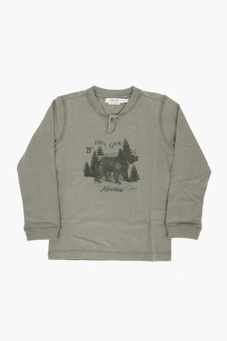T-shirt Girocollo Stampata a 1 Bottone