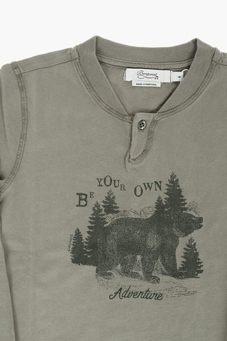 T-shirt Girocollo Stampata a 1 Bottone