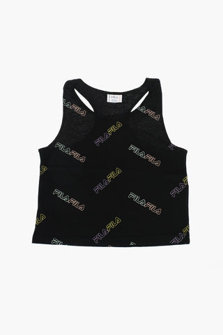 logo printed cropped JULEEN tank top