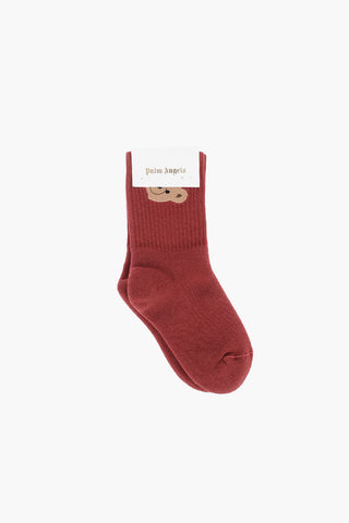 Teddy embroidered stretch socks