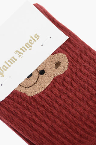 Teddy embroidered stretch socks
