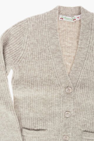 Cardigan TIANA a coste con scollo a v