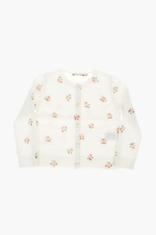 floral patterned cashmere cardigan
