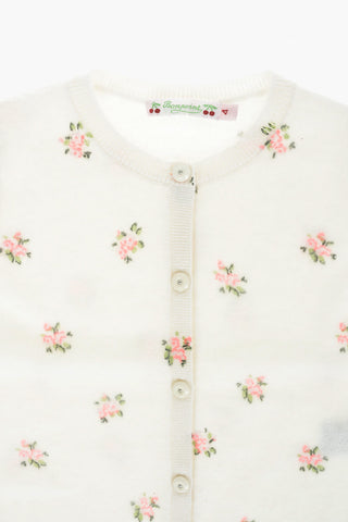 floral patterned cashmere cardigan