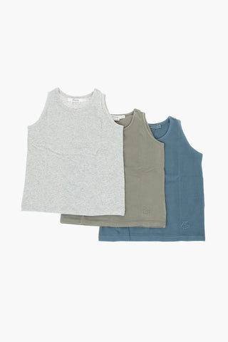 Set 3 Top in Cotone Stretch a Tinta Unita