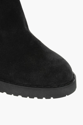 Suede Leather Heeled Ankle Booties 9,5cm