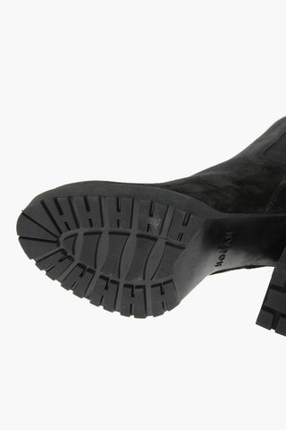 Suede Leather Heeled Ankle Booties 9,5cm