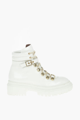 Patent Soft Leather Ankle Boots with Belt