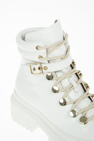 Patent Soft Leather Ankle Boots with Belt
