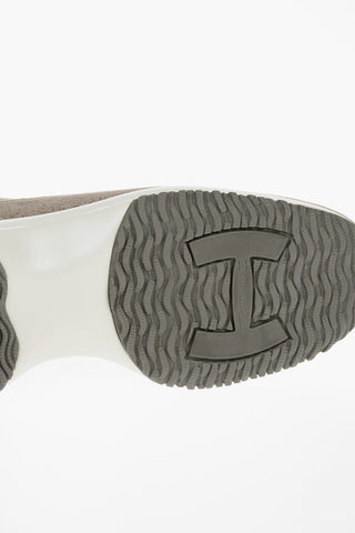 Leather INTERACTIVE Sneakers with Rhinestoned Logo