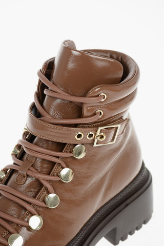 Patent Soft Leather Ankle Boots with Belt