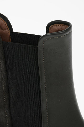 Leather Chelsea Booties with Suede Detail