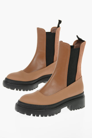 Leather Chelsea Ankle Boots with Suede Detail