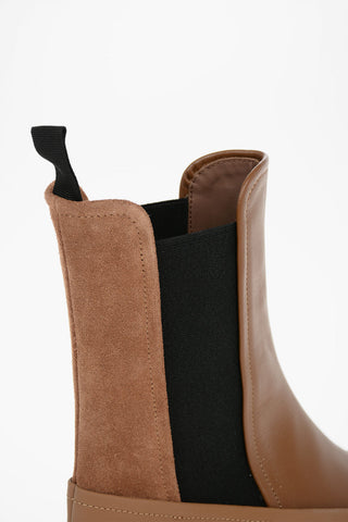 Leather Chelsea Ankle Boots with Suede Detail