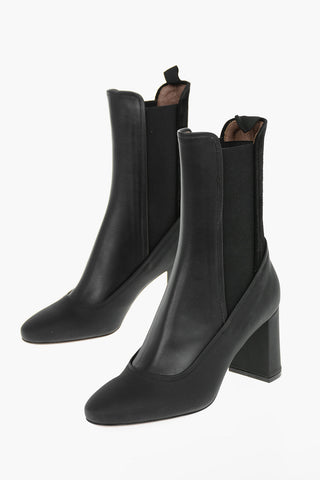 Leather Chelsea Ankle Booties with Suede Leather Detail 7,5cm