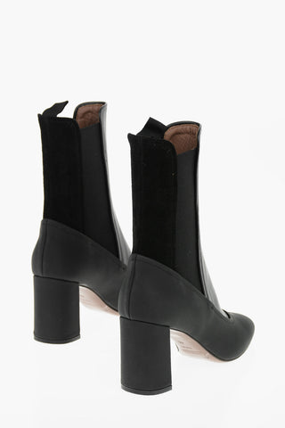 Leather Chelsea Ankle Booties with Suede Leather Detail 7,5cm