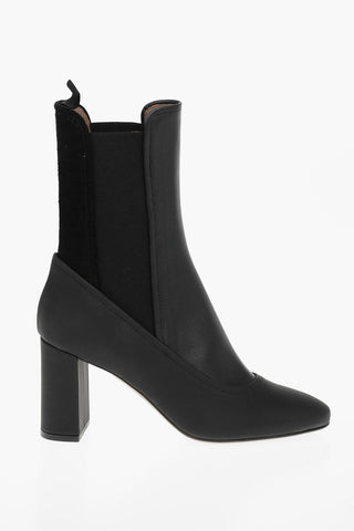 Leather Chelsea Ankle Booties with Suede Leather Detail 7,5cm