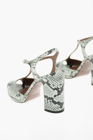 Python Printed DIAMOND LUX Open-toe Sandals with Platform 10cm