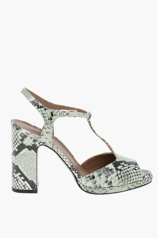 Python Printed DIAMOND LUX Open-toe Sandals with Platform 10cm