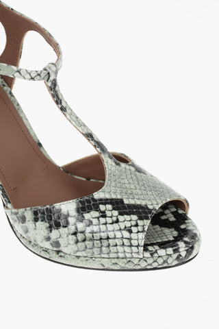 Python Printed DIAMOND LUX Open-toe Sandals with Platform 10cm