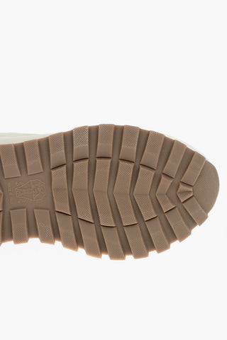 Sneakers Basse in Nylon con Dettagli in Suede e Microperline