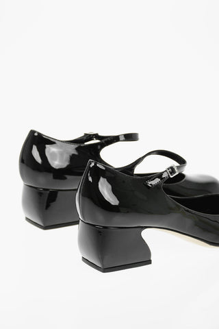SI Patent Leather Mary-Jane Pumps with Sculptural Heel 5cm