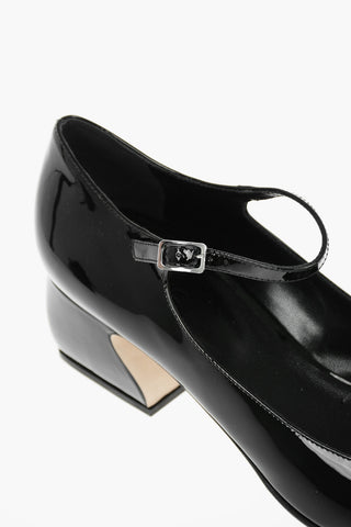 SI Patent Leather Mary-Jane Pumps with Sculptural Heel 5cm