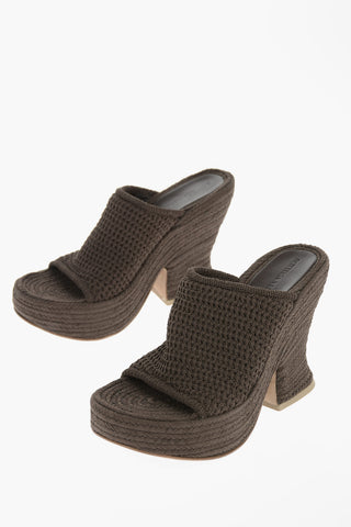 Knit Fabric EBONY Mules with Sculptural Heel 11cm