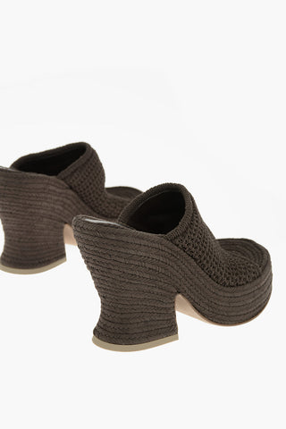 Knit Fabric EBONY Mules with Sculptural Heel 11cm