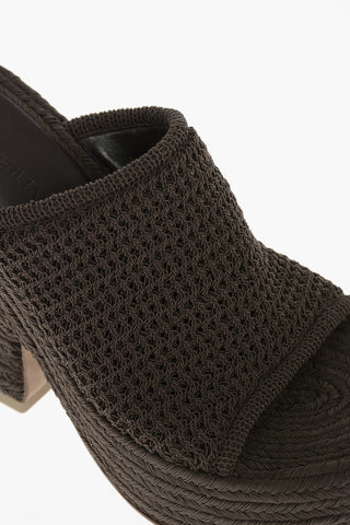 Knit Fabric EBONY Mules with Sculptural Heel 11cm
