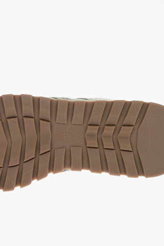 Sneakers Basse in Suede con Dettagli in Microperline
