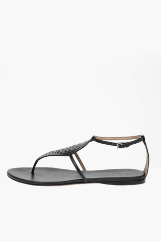 Leather Thong Sandals with Cut-out Detailing