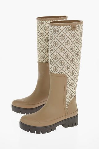 Knee-high HURRICANE Pull-up Boots with Monogram Print