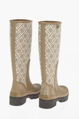 Knee-high HURRICANE Pull-up Boots with Monogram Print