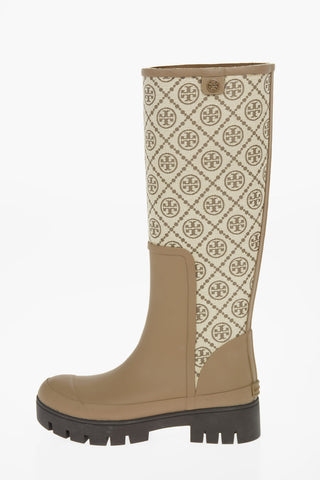 Knee-high HURRICANE Pull-up Boots with Monogram Print