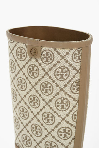 Knee-high HURRICANE Pull-up Boots with Monogram Print
