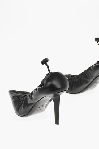 Soft Leather SCRUNCH Pumps with Drawstring 7cm
