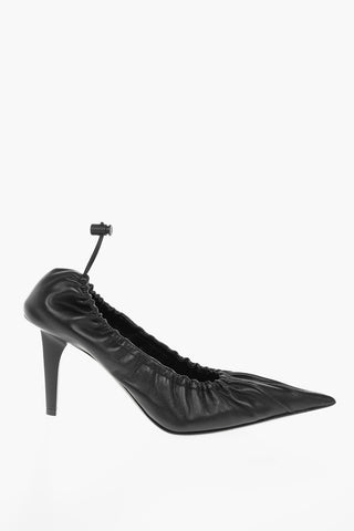 Soft Leather SCRUNCH Pumps with Drawstring 7cm
