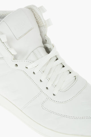Soft Leather High-top Sneakers with Embossed Monogram Logo