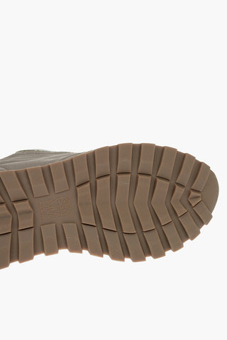 Sneakers Basse in Nylon con Dettagli in Suede e Microperline
