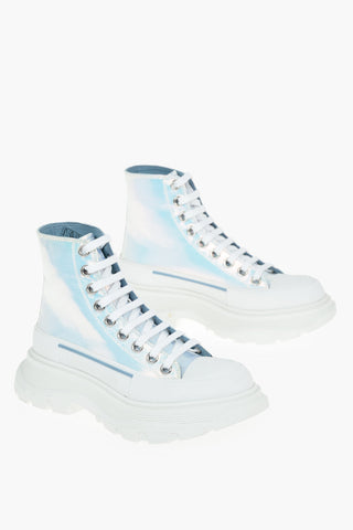 Hologram Canvas High-top Sneakers with Statement Sole