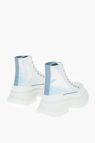 Hologram Canvas High-top Sneakers with Statement Sole