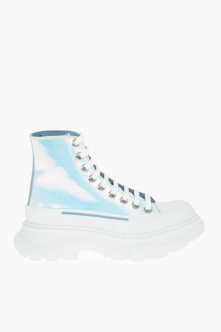 Hologram Canvas High-top Sneakers with Statement Sole