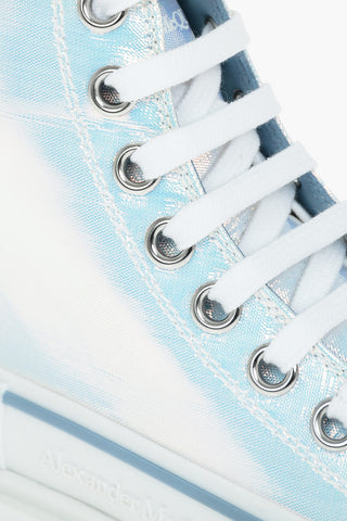 Hologram Canvas High-top Sneakers with Statement Sole