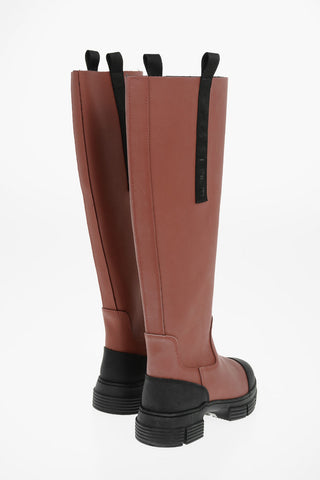 Knee-high Rain Boots with Logoed Bands Detailing